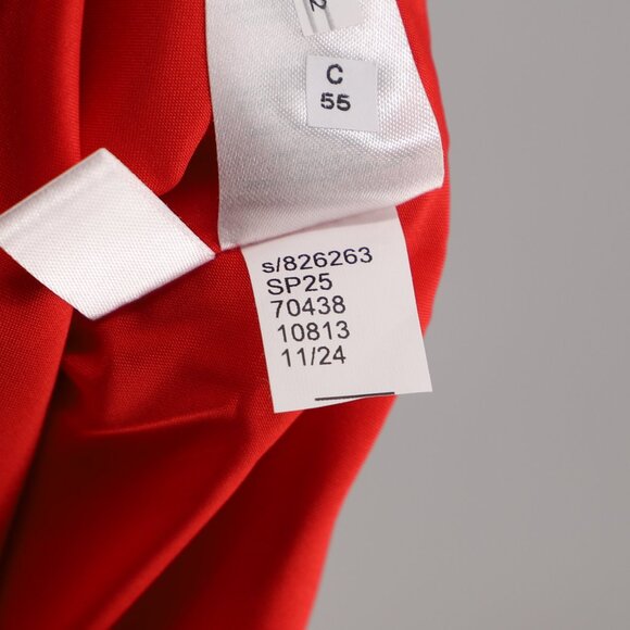 NWT ANN TAYLOR Button Embellished A-Line Wrap Skirt Bright Cherry Red Size 14 - Picture 9 of 10